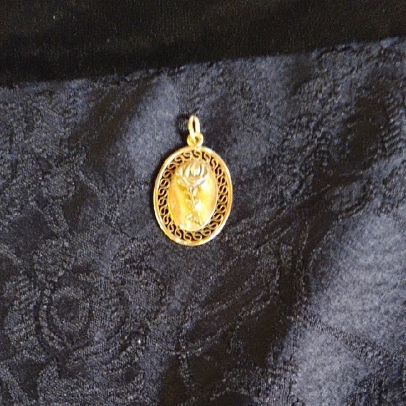 Ornate Gold Oval Pendant Necklace - Buy The Two For $45 - Picture 2 of 7